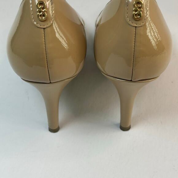 Cole Haan grand os women's tan patent lump pointed toe pumps size 7 1/2 - Picture 4 of 10